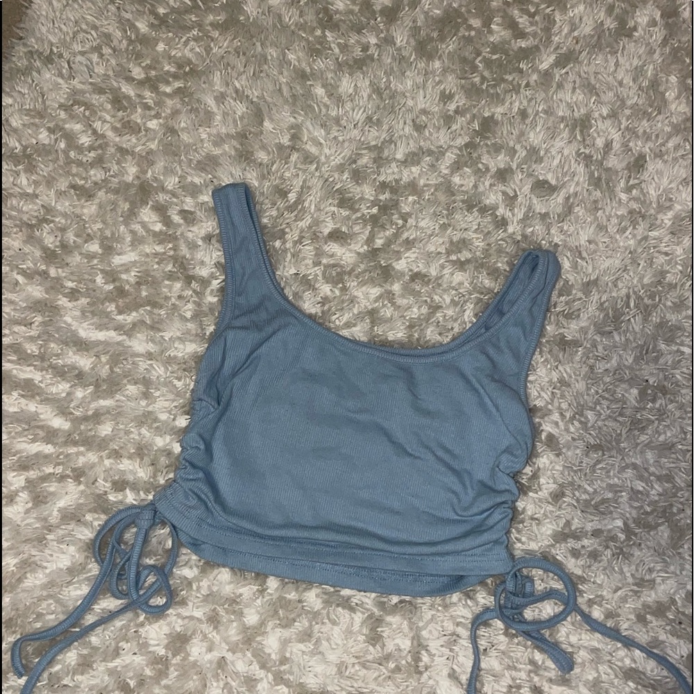 Blue crop top